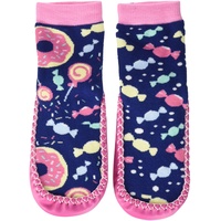 Playshoes Hüttenschuh Bonbons in Marine/Rosa | Gr.: 28/29