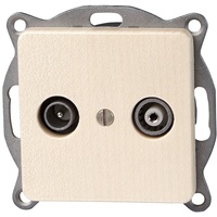 Kopp 917039087 MILANO - Antennensteckdose TV/RF, Farbe: ahorn