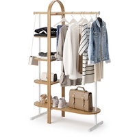 Umbra Bellwood Kleiderständer, Freihstender Kleiderschrank mit Kleiderstange und Ablagefächer,