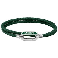 Lacoste Armband »Schmuck Edelstahl Armschmuck Lederarmband STARBOARD«, 60542963-0 grün-edelstahlfarben
