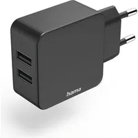 Hama Ladegerät 2x USB-A-Buchse 12W schwarz (86401)