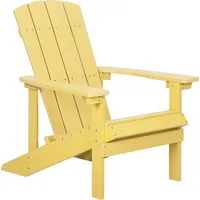 Beliani Gartenstuhl Gelb Kunstholz breite Armlehnen Adirondack Stil Terrasse