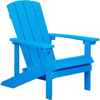 Beliani Gartenstuhl Blau Kunstholz breite Armlehnen Adirondack Stil Terrasse
