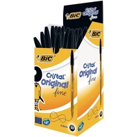 BIC Cristal Fine Schwarz Fein 50 Stück)
