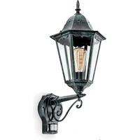 Hofstein Viano Wandlampe Bewegungsmelder in antikem Look aus Metall/Glas