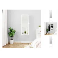 VidaXL Schmuckschrank mit Spiegel & LED-Beleuchtung Freistehend Weiß
