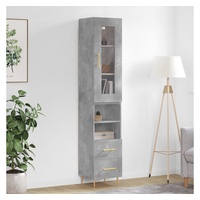 VidaXL Highboard Betongrau 34,5x34x180 cm Holzwerkstoff
