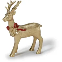 INGE-GLAS Weihnachtsfigur Hirsch 9,5cm stehend Keramik Weihnachtsdeko Dekofigur mit