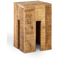 Amagohome Blumensäule Blumen Hocker Beistelltisch quadratisch 28x45x28cm Sitzhocker Mangoholz
