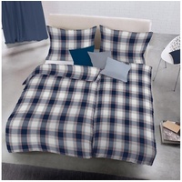 FLEURESSE Lech Bettwäsche-Set Flanell dunkelblau 135x200+80x80 cm