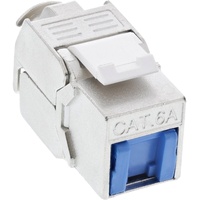 InLine Keystone RJ45 Buchse, SNAP-In, Cat.6a, mit Staubschutz blau