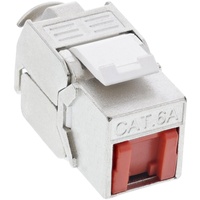 InLine Keystone RJ45 Buchse, SNAP-In, Cat.6a, mit Staubschutz rot