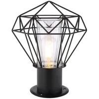 GLOBO Lighting Außenleuchte Edelstahl schwarz, Metall schwarz, Kunststoff klar,