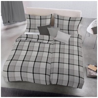 FLEURESSE gewebte Edelflanell Lech Raisio grau 135x200+80x80 cm