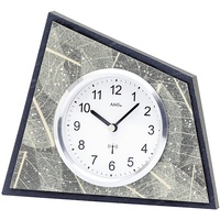 AMS -Tischuhr Natur-Baumblattauflage Funkuhrwerk 19cm- 5177