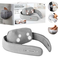 Sharper Image Multifunktionaler Shiatsu Ganzkörper Massagegurt mit Timer-Funktion grau