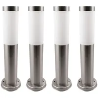 ETC Shop Stehlampe Edelstahl 7,6x45 cm 4er Set silber