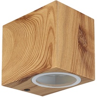 GLOBO Wandleuchte Außenlampe Aluminium Holzoptik Garten Balkon Aussenleuchte Wand