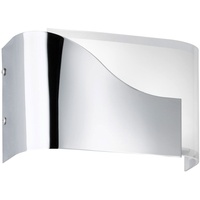WOFI Wandleuchte Modern Wandlampe Glas Flurlampe Chrom, teilsatiniert, 2x