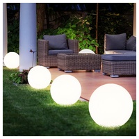 ETC Shop 4er Set LED Solarleuchte Kugel weiß, H