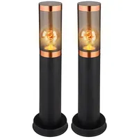 ETC Shop Standleuchte Stehlampe Außenbeleuchtung Sockelleuchte rauch Kupfer Außen