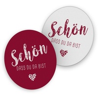 Itenga 40x Bierdeckel Untersetzer Schön DASS du da bist