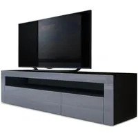 Vladon Lowboard, Grau, Holzwerkstoff, 155x46x40 cm, Wohnzimmer, Wohnwände, Lowboards,