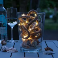 MARELIDA LED Lichterkette JUTTA - Juteseil - 15 warmweiße