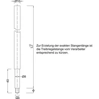 BMH Treibriegelstange 1100, 1500 mm, für unten, Stahl verzinkt