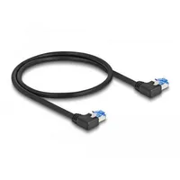 DeLock RJ45 Cat.6A S/FTP links gewinkelt 0,5 m schwarz