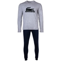 Lacoste Pyjama in Grau/Dunkelblau | Gr.: XL