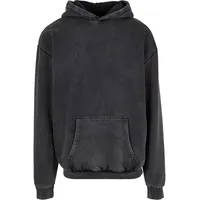 URBAN CLASSICS Acid Washed Kapuzenpullover Black M