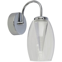 Searchlight Wandleuchte LED Wandlampe Chrom Glas Schlafzimmerleuchte Flurlampe H