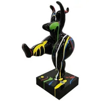 Casa Padrino Luxus Deko Skulptur Schwarz / Mehrfarbig H.