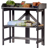 Dobar Pflanztisch mit Ablage zusammenklappbar Anthrazit 85 x 44
