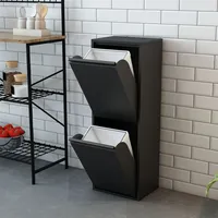 [en.casa] Mülltrennschrank Sollentuna Schwarz