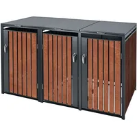 ML-Design Mülltonnenbox 3er 3 Tonnen 240L 200x80x116,3cm Anthrazit-Rostoptik, Stahl/Cortenstahl,