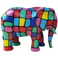 Casa Padrino Designer Deko Skulptur Elefant Mehrfarbig 90 x
