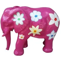 Casa Padrino Designer Deko Skulptur Elefant mit Blumen Design