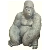 Casa Padrino Luxus Deko Skulptur Gorilla Affe Silber H.