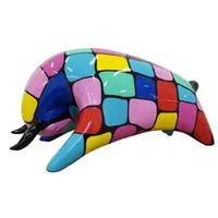 Casa Padrino Designer Dekofigur Stier Bunt 50 x H.