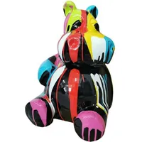 Casa Padrino Designer Deko Skulptur Sitzendes Nilpferd Schwarz /