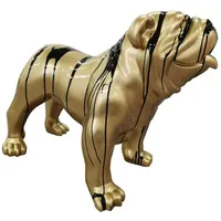 Casa Padrino Designer Deko Figur Hund Bulldogge Gold /