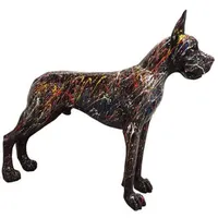 Casa Padrino Luxus Deko Skulptur Hund Dogge Schwarz /
