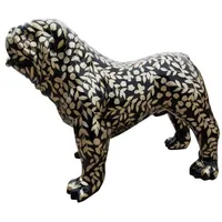 Casa Padrino Designer Dekofigur Hund Bulldogge mit Glitzer Look