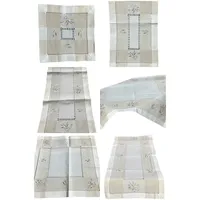 Westernlifestyle Tischläufer Tischdecke Mitteldecke Tischband gestickt Lavendel Weiss Beige