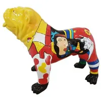 Casa Padrino Designer Dekofigur Hund Bulldogge Mehrfarbig 90 x