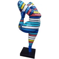 Casa Padrino Luxus Designer Deko Skulptur Frau Mehrfarbig /