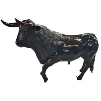 Casa Padrino Designer Deko Skulptur Stier Schwarz 240 x