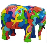 Casa Padrino Designer Deko Skulptur Elefant Mehrfarbig 90 x
